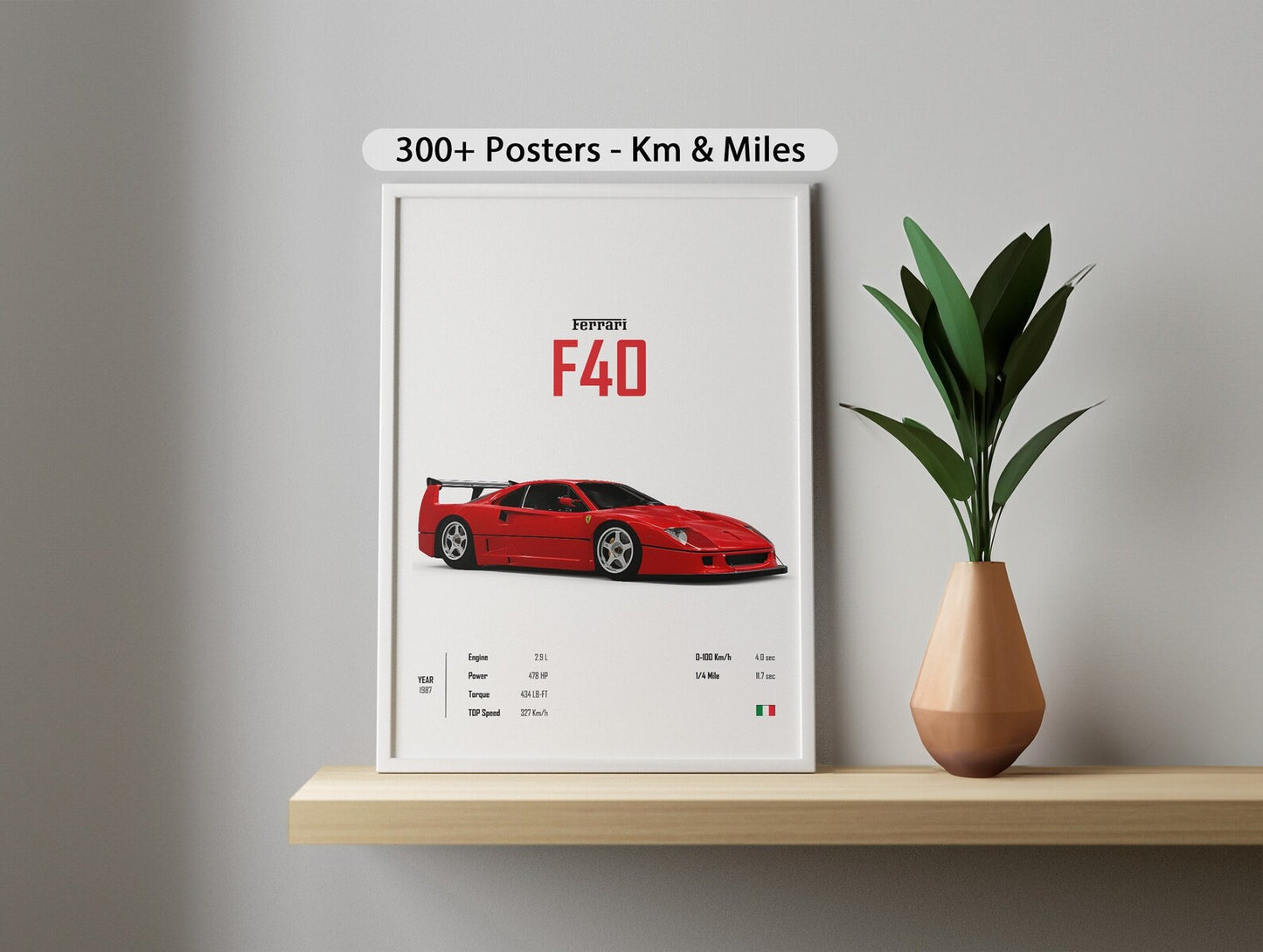 FERRARI F4O AMG Poster: Luxury SUV Car Lover Print.