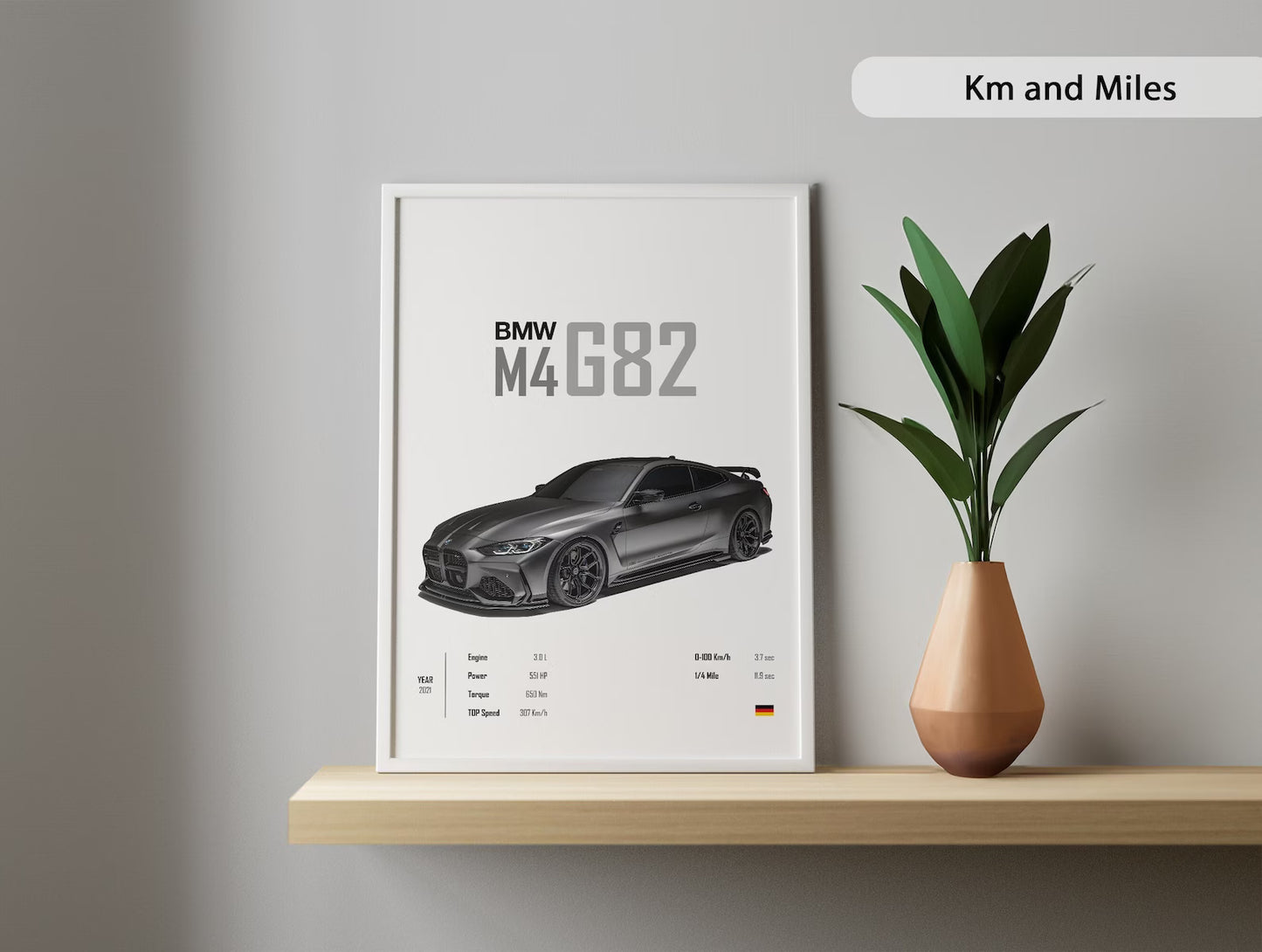 BMW M4 G82 Poster: Luxury SUV Car Lover Print.