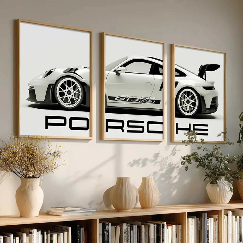 Big Porsche Cars Wall Art Paintings for Living Room Bedroom