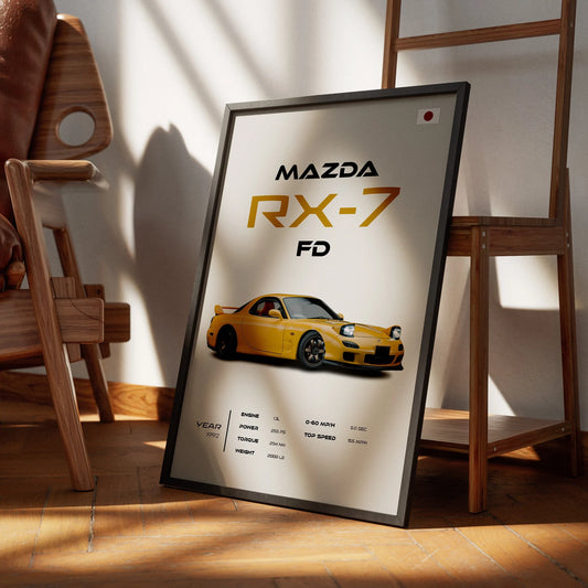 MAZDA RX-7 Poster  : Luxury SUV Car Lover Print.