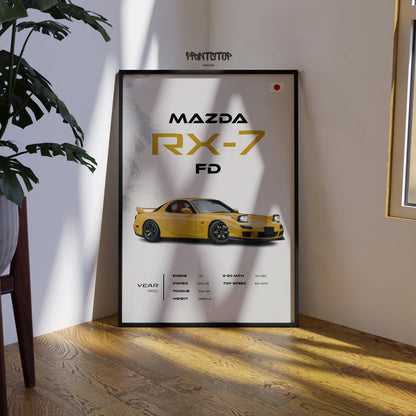 MAZDA RX-7 Poster  : Luxury SUV Car Lover Print.
