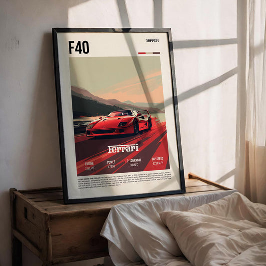 FERRARI F4O AMG Poster: Luxury SUV Car Lover Print.