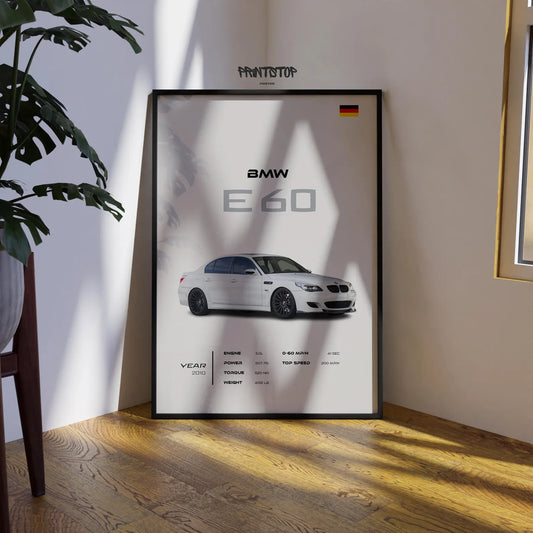 BMW E60 Poster: Luxury SUV Car Lover Print.