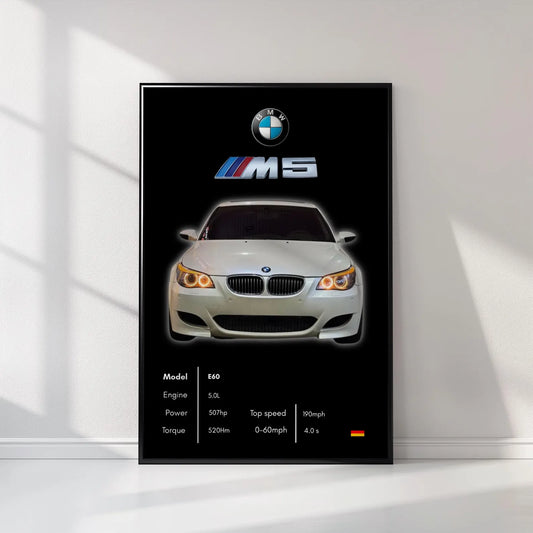 BMW M5 Poster: Luxury SUV Car Lover Print.