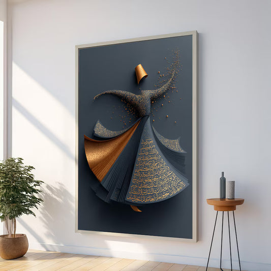 Whirling Dervish Canvas, Sufi Dance Art