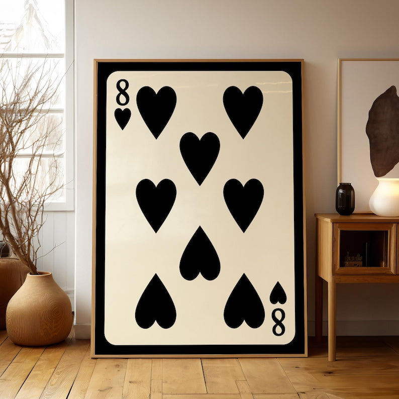 8 Ball Lucky Frame Set: Retro Black Decor
